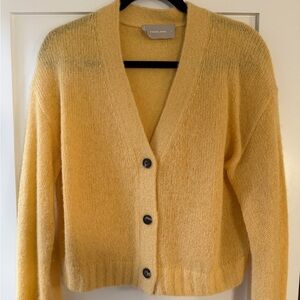 Everlane Yellow Alpaca blend V-Neck Cardigan